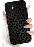 Cute Black Cheetah Print Phone Case for iPhone 12 6.1" | Aesthetic Leopard Pattern Design Cover Full Camera Lens Protective Shockproof Soft Slim TPU Funda for Men Women Girls by Unknown