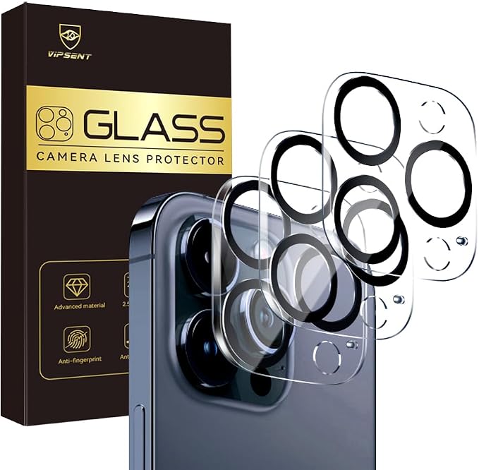 Camera Lens Protector for iPhone 16 pro 6.3 / iPhone 16 pro max 6.9,9H Tempered Glass，Ultra HD, Scratch Resistance Easy to Install，Case Friendly，[Does not Affect Night Shots] 3-Pack by Vipsent