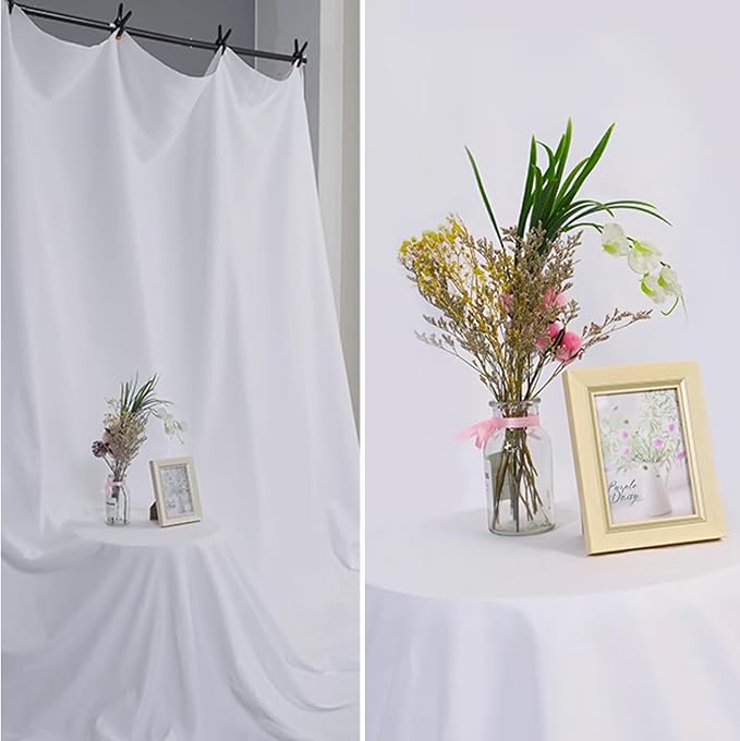 BEIYANG White 10 x 20 Ft Large Screen Backdrop for Photography, Pure White Non-Reflective Fabric Wrinkle Free Photo Background for Zoom Meeting, Game Live Steaming and Photo Studio Shooting Props - Image 2