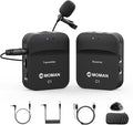 Moman Wireless Lavalier Microphone, 2.4GHz Compact Wireless Lapel Mic System with Noise Cancellation Transmission 8H Battery Life for DSLR Cameras/Smartphone/Tablet/Live Streaming (C1 Solo) by Moman