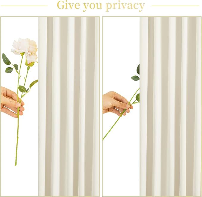 4 Panels Beige Backdrop Curtain for Wedding Parties Wrinkle Free Beige Photo Curtains Backdrop Drapes Fabric Decoration for Baby Shower Photoshoot 20ft(W) x 10ft(H) - Image 7