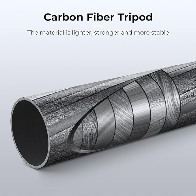 K&F Concept X-Series 68" Carbon Fiber Camera Tripod | Professional Photography Tripod, 1.42" Metal Ball Head, Load Capacity 35.2lbs, Indoor Outdoor Use,X284C4+BH-36 - Image 4