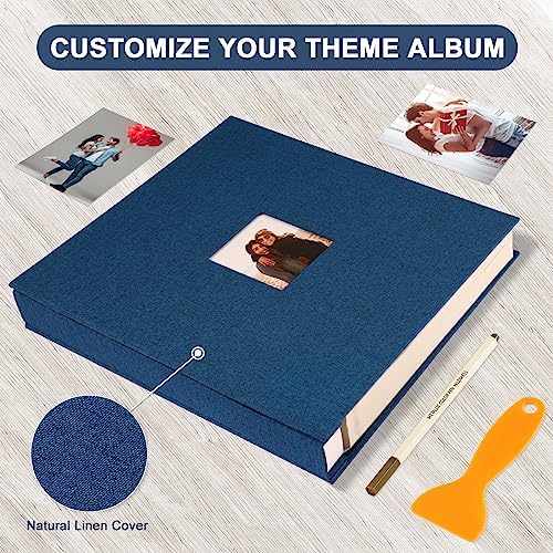 Photo Album Self Adhesive Pages Scrapbook 13.2x12.8 Blue 120 Pages - Image 4