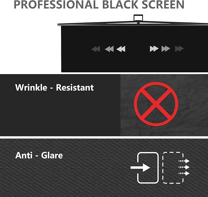 【Easy Set Up】 RAUBAY 59.8 x 82.7in Collapsible Black Backdrop Screen | Portable Retractable Panel Photo Background with Stand for Video Conference, Photographic Studio, Streaming - Image 3