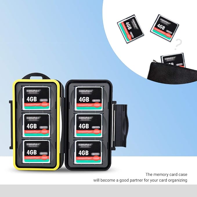 6 Slots CF Card Holder, CF Card Case, Professional Water-Resistant Anti-Shock CF Card Protector Storage for Canon 400D 350D 50D 40D 30D 7D Mark II 7D 5DS R 5D Mark IV III II 1D Mark II Nikon D810 D800 - Image 8