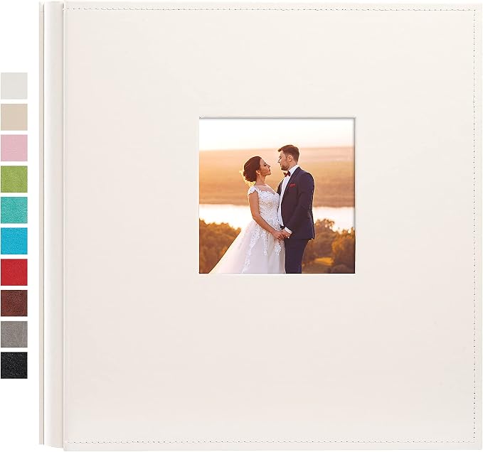 potricher Large Photo Album 4x6 1000 Photos, Leather Cover, White | Large Capacity Picture Albums with 1000 Horizontal and Vertical Pockets, Photo Book for Family, Wedding, Anniversary, Baby by potricher