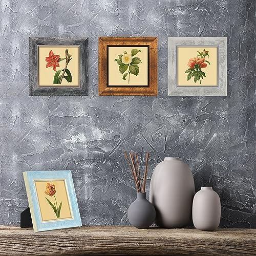 XUANLUO 5x5 Picture Frames Set of 4,Rustic Retro Photo Frame(Mix Color) - Image 6