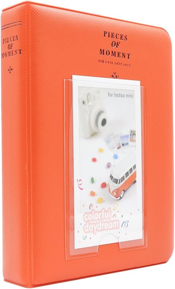 Ablus 64 Pockets Mini Photo Album for Fujifilm Instax Mini 7s 8 8+ 9 25 26 50s 70 90 Instant Camera & Name Card (Orange) by Ablus