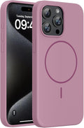 miracase Magnetic for iPhone 15 Pro Max Case, [Soft Anti-Scratch Microfiber Lining], Compatible with MagSafe, Liquid Silicone Case Shockproof Drop Protection Phone Case for 15 ProMax, Blackcurrant by Miracase