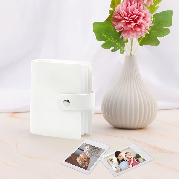 Ruibytree 52 Pockets Small 2x3 Photo Album for Instax Mini, White, 1 Pack | Pocket-Size, PU Leather Cover, Snap Closure, Acid-Free Pages, Fits Polaroid 2x3 Photos, Kodak Mini Prints & ZINK Photos - Image 7