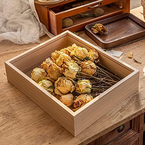JOSON Wooden Dried Flower Photo Frame Dried Flower Display Stand Decorative Floating Photo Frame（8 * 10''-primary color - Image 5