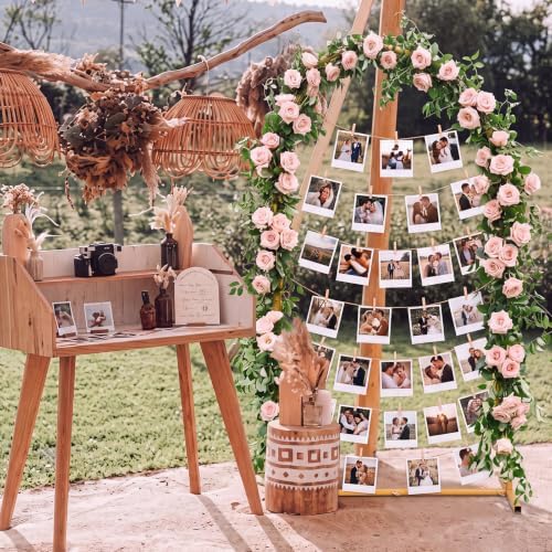 Mifoci 47 Inch Gold Metal Arch Photo Display Board W/30 Wooden Clip&string - Image 4