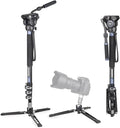 Professional Video Monopod Kit-INNOREL VM70K Including CNC Aluminum Fluid Head, Removable Tripod Base and Flexible Monopod Stand for DSLR,Telescopic,Camera,Camcorders (VM70K) by INNOREL