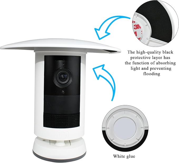 Sun Rain Shade Camera Cover Compatible with Ring Outdoor Cam Plus | Camera Shield Protective Case for Resistant UV, Easy to Install (White) - Image 5