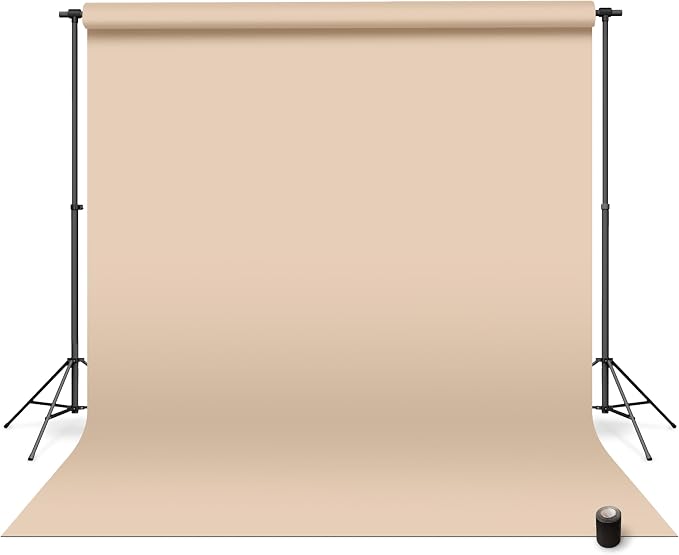 Denny Mfg Seamless Paper Backdrop for Photoshoot, Buff, 107 in x 36 ft | Photoshoot backdrop, Matte Finish for Portraits, Product Photos and Video Shoots, with Free Roll Gaffer Tape (2 in x 13 ft) by Unknown