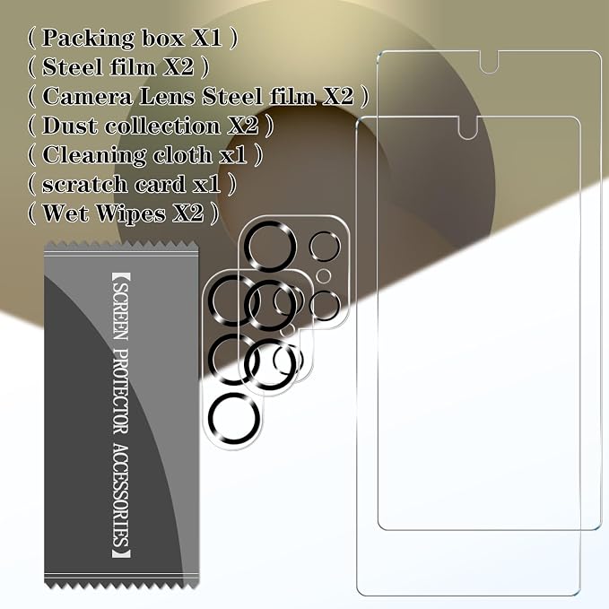 BIGFACE Galaxy S25 Ultra Tempered Glass Screen Protector + Camera Lens Protector [2 + 2 Pack][Case Friendly][Anti-Scratch][Ultrasonic Fingerprint Unlock]HD Protective Film for Samsung Galaxy S25 Ultra - Image 7