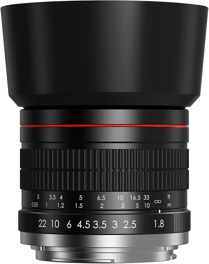 EF 85mm f1.8 Portrait Lens - MF for Canon EOS Rebel T8i/T7i/T7/T6i/T5/T3i/T3/T2i/XSi/XS/SL3/SL2/T100/90D/80D/70D/50D/5D Mark IV/6D II/7D II/1D X III II-Manual Focus DSLR Cameras Lenses(EF/EF-S Mount) by Lightdow