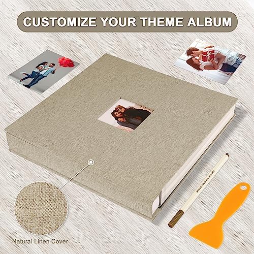 Photo Album Self Adhesive Pages Scrapbook 13.2x12.8 Khaki 120 Pages - Image 4