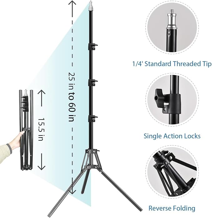 EZLucky 2-Pack 20" Octagonal Softbox Lighting Kit with 85W LED Bulbs | Two softbox lights with remotes and adjustable stands for portraits, videos, interviews, and product photography - Image 6