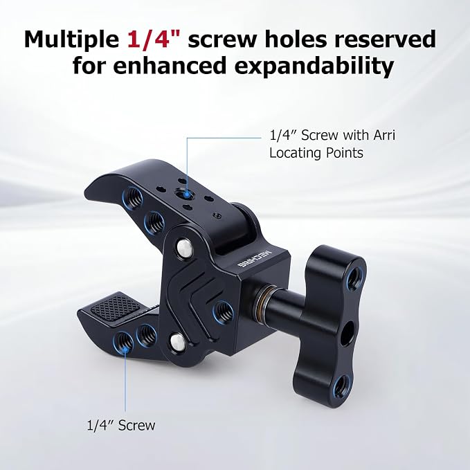 Aluminum Clamp 15-50mm - Heavy Duty Camera Mount with 1/4" Screw for DSLR LED Light Microphone, Photography Studio Video Clamp for Pipe Rod Tripod-62020 - Image 5