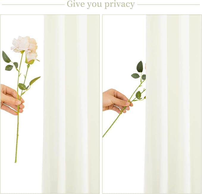Ivory Backdrop Curtain for Wedding Parties Wrinkle Free Ivory Photo Curtains Backdrop Drapes Fabric Decoration for Baby Shower Photoshoot 5ft x 7ft,2 Panels - Image 8