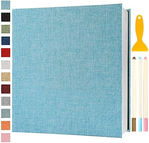 Photo Album Self Adhesive Pages 13.2x12.8 Scrapbook Light Blue 120 Pages by Semfalbuums