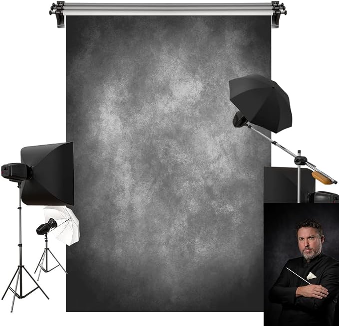 Kate 10x15ft/3x4.5m Gray Texture Backdrop Gray Purple Abstract Portrait Headshot Backgrounds for Photoshoot, Photo Video Studio Prop by KateBackdropforPhotography