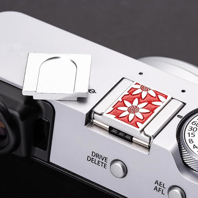 Camera Soft Release Button, Shutter Button for Fujifilm X100VI X100V X-E4 X-E3 X-T5 X-T4 X-T3 X-T30 II X-T20 X-PRO3 (red Daisy Cover) - Image 5