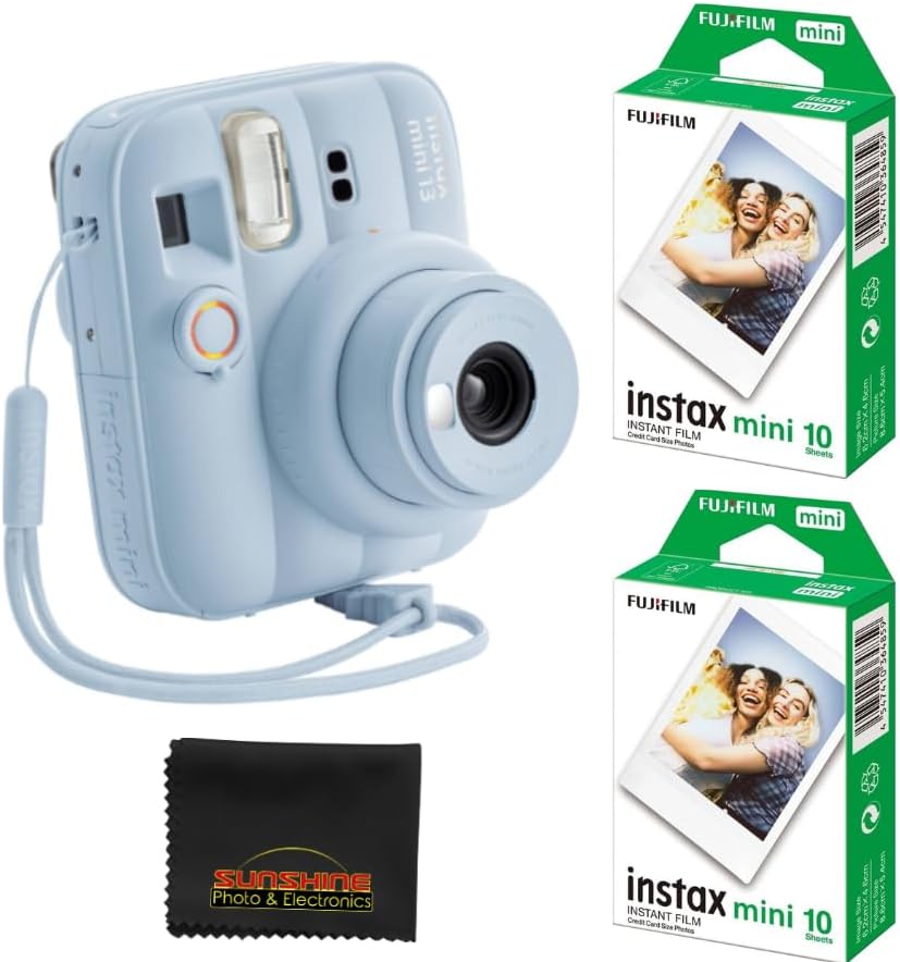 Fujifilm Instax Mini 13 Instant Film Camera (Frost Blue) with 20 Sheets Fujifilm Instax Mini Instant Film by FUJIFILM