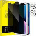 JETech Privacy Screen Protector for iPhone 13, 2+2 Pack | Anti-Spy Tempered Glass, with Camera Lens Protector, Easy Installation Tool by JETech