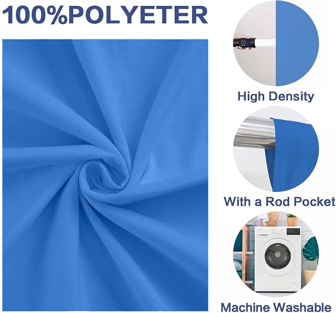 Blue Photo Backdrop Professional Photography Background Polyester 5x7ft | Seamless Design eliminates Wrinkle Portrait Photography Wedding Dark Theme Decorations - Image 4