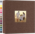 potricher Photo Album 4x6 Pictures, 200 Pockets, Linen Cover, Brown by potricher