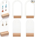 Yulejo Acrylic Earring Display Stand Jewelry Retail Holder Arch Acrylic Holder for Studs Dangle Earrings Solid Hollow Sign Stand Jewelry Displays with Wooden Bases by Yulejo