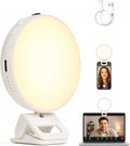 Viozon Selfie Light for iPhone Laptop, 3" Compact Clip on LED Phone Light with 360° Rotation, 1000mAh Type-C Rechargeable Zoom Meeting Light, 36H Runtime, Stepless Dimming 2800K-6500K, White by viozon