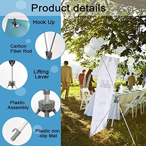 2 Pack X Frame Banner Stand Fits Banner Adjustable Size Width 35" and Height 71" to 78" with Portable Travel Bag, Customize Stand for Tradeshow, Market, Store, Display, Event, Birthday & Party - Image 5
