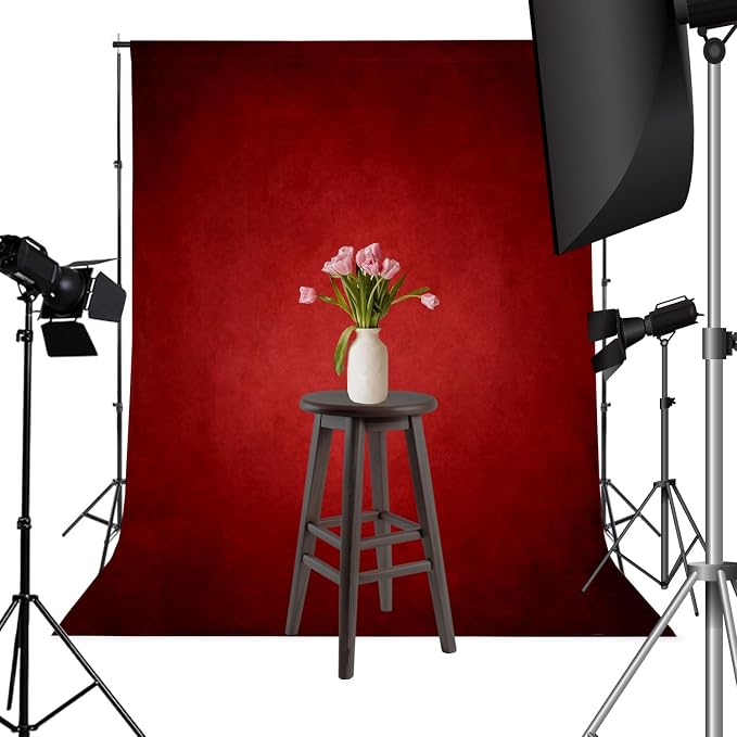 5x7ft Abstract Red Backdrop for Photography Vintage Ombre Dark Red Photo Backdrop Portrait Photo Studio Prop Background for Photoshoot Photo Parties Video Studio Backdrops Prop - Image 4
