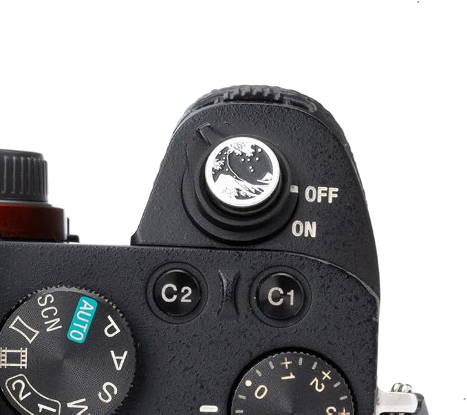 Kanagawa Wave Pattern Camera Hot Shoe Cover Shutter Button for Sony A1 A7C A7CR A7CII A7R A7M2 A7M3 A6700 A6600 A6500 A6400 A6300 (Aluminum Alloy-Set) - Image 4