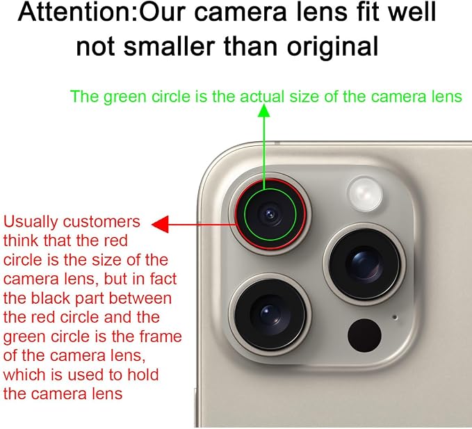 OEM Back Rear Camera Lens Glass Replacement for iPhone 15 Pro 6.1 inches with pre-Installed Adhesive and Reparing Toolkit - Image 7