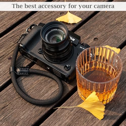 VOVMOEYA Rope Camera Wrist Strap,Camera Hand Strap Compatible with A6400 A6000 A7 IV,for Fujifilm X100V for Nikon Zf Z30 for Canon EOS R6 R7 R8 R10 Camera Wrist Straps for dslr - Black - Image 4