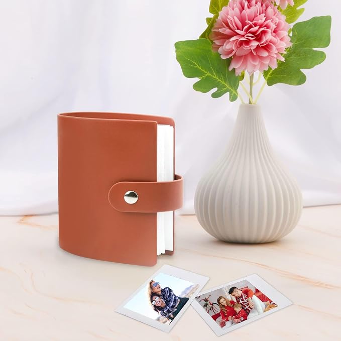 Ruibytree 52 Pockets Small Photo Album 2x3 for Instax Mini, Brown, 2 Pack | Pocket-Size, PU Leather Cover, Snap Closure, Acid-Free Pages, Fits Polaroid 2x3 Photos, Kodak Mini Prints & ZINK Photos - Image 8