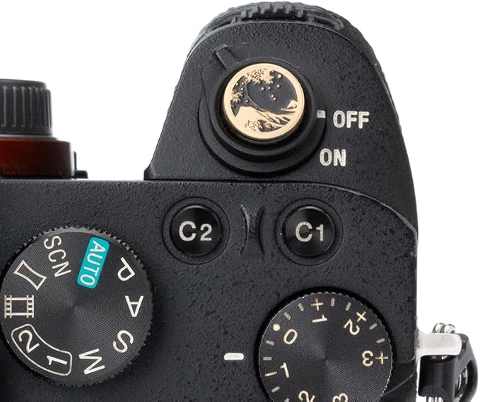 Kanagawa Wave Pattern Camera Hot Shoe Cover Shutter Button for Sony A1 A7C A7CR A7CII A7R A7M2 A7M3 A6700 A6600 A6500 A6400 A6300 (Copper Alloy-Set) - Image 4