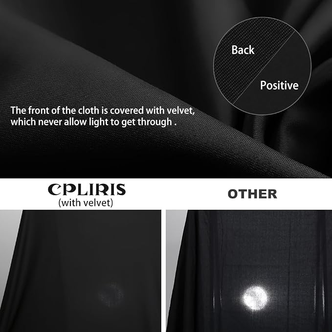CPLIRIS 10x8ft Black Backdrop Background for Photography, High Density Polyester Fabric Photo Backdrop Curtain for Portrait Photoshoot, Party and Video - Image 3