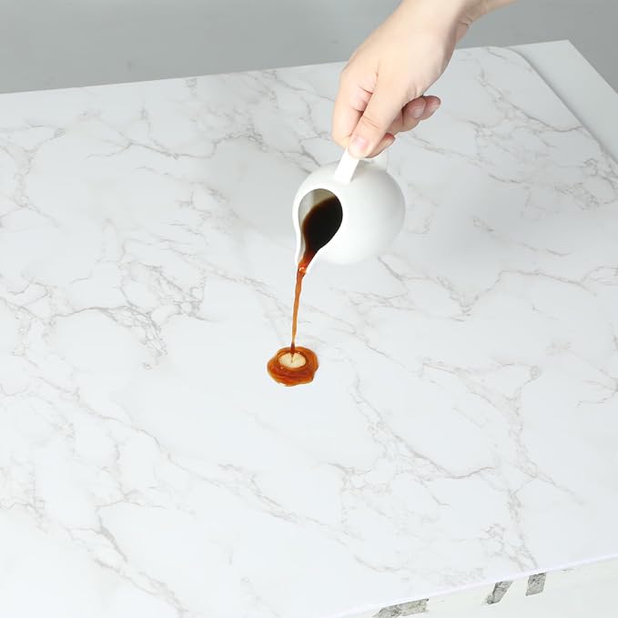 2 PCS 4 Pattern Boards Photo Backdrop for Flat Lay, Food Photography Background 24x24 Inch, BEIYANG (Marble+Light Gray) - Image 7