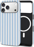 TPU Phone Case for iPhone 17 Pro Max, MagSafe Wireless Charging Compatible, Shockproof Slim Fit Protective Cover with Anti-Yellowing & Raised Camera Protection (blue stripe, iPhone 17 Pro Max(6.9")) by Unknown