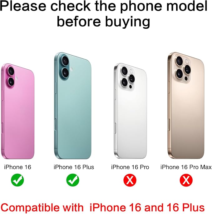 2PCS ASDAWN Back Rear Camera Lens Glass Replacement for iPhone 16 6.1 inch and 16 Plus 6.7 inch with Pre-Installed Adhesive, Back Lens Glass with Installation Manual + Repair Tool Set - Image 2