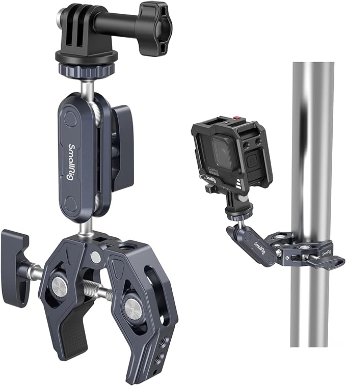SMALLRIG Super Clamp Mount, Ballhead Magic Arm and Adapter for Gopro | Camera Monitor Mount with 1/4''-20, 3/8''-16 Threaded Holes, for Gopro / DSLR / Stabilizer by SmallRig