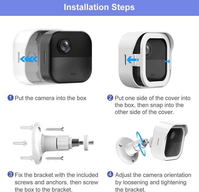 Blink Outdoor Wall Mount for Outdoor 4/2K+ Camera, Blink Sync Module Mount | Weatherproof Protective Cover, 360 Degree Adjustable Mount, Perfect View Angle for Blink Home Security System, White, 1 Pack - Image 7