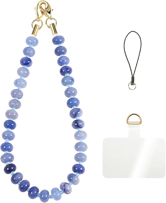 CH.yishi Crystal Beaded Phone Charm Wrist Strap Camera Lanyard | Handmade Cell Phone Chain,with Tether Tab,Keychain Bag Wallet Natural Stone Charm,Headphone Gemstone Decor,Camera Wrist Strap by CHyishi