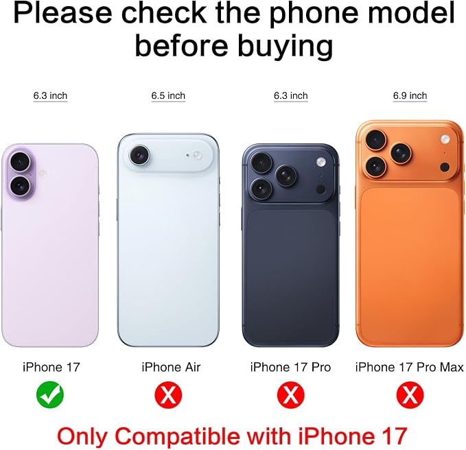 2PCS ASDAWN Back Rear Camera Lens Glass Replacement for iPhone 17 6.3 inch with Pre-Installed Adhesive, Back Lens Glass with Installation Manual + Repair Tool Set - Image 2
