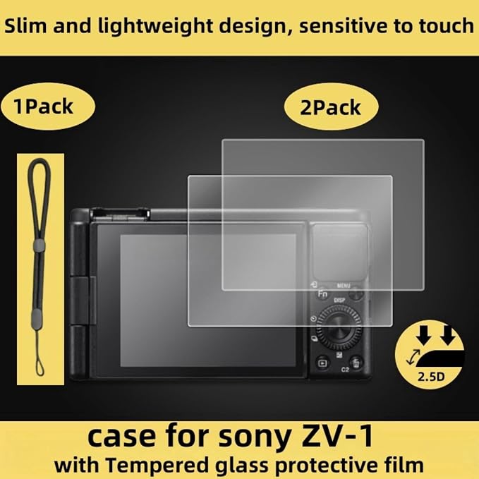 Camera Case for Sony ZV1 Digital Camera.ZV-1 Accessories | Soft Silicone Protective Case Removable Lens Cover,Comes with 2 Screen Protectors and 1 Wrist Strap. (Mist Pink) - Image 5